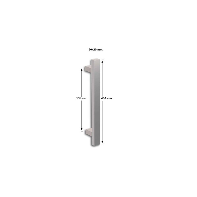 Tirador Aluminio Acero Inox Rectangular X Longitud Mm