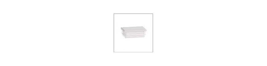 Rectangulares conteras y tapones blancos